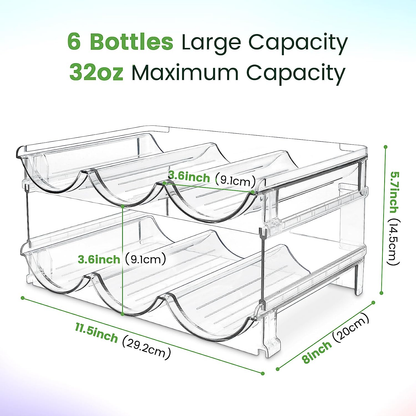 Spospo Cabinet Water Bottle Organizer - 2-Pack Stackable Storage Rack for Efficient Water Bottle Management